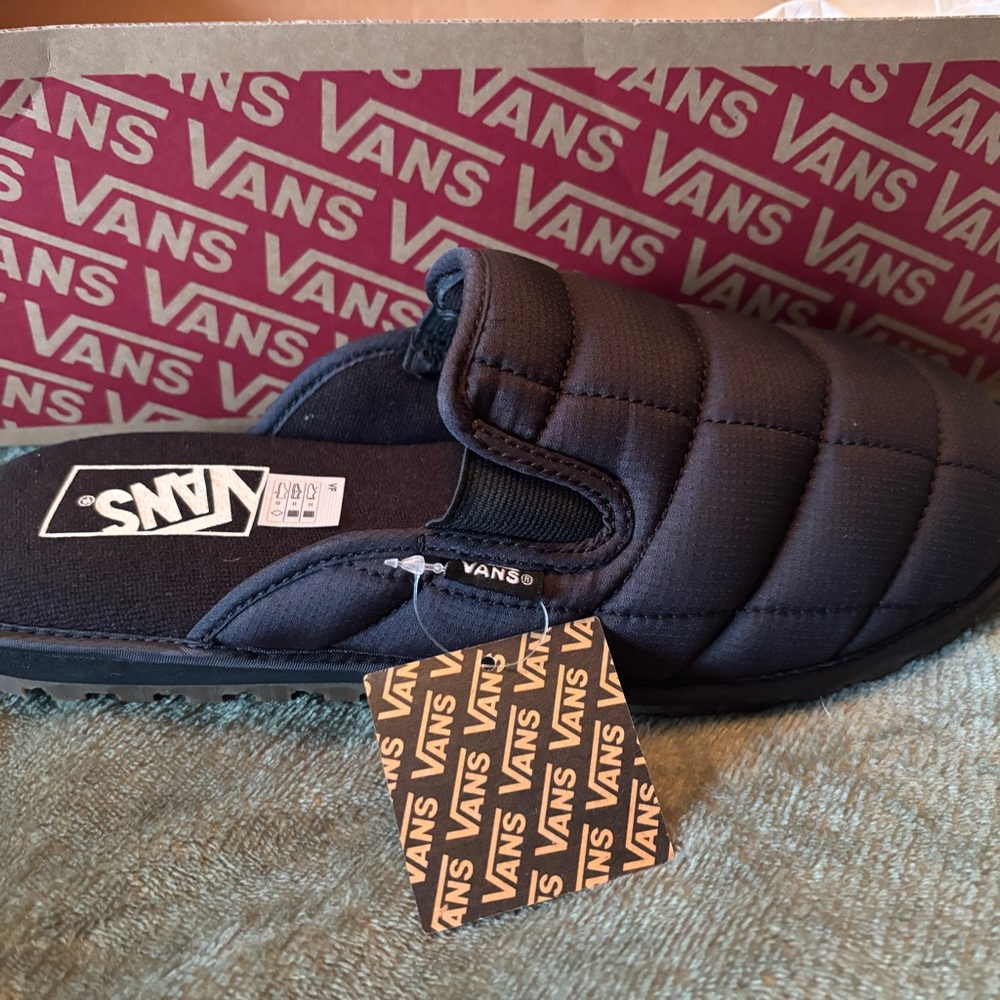 Vans Black Quilted Slip-On Shoes